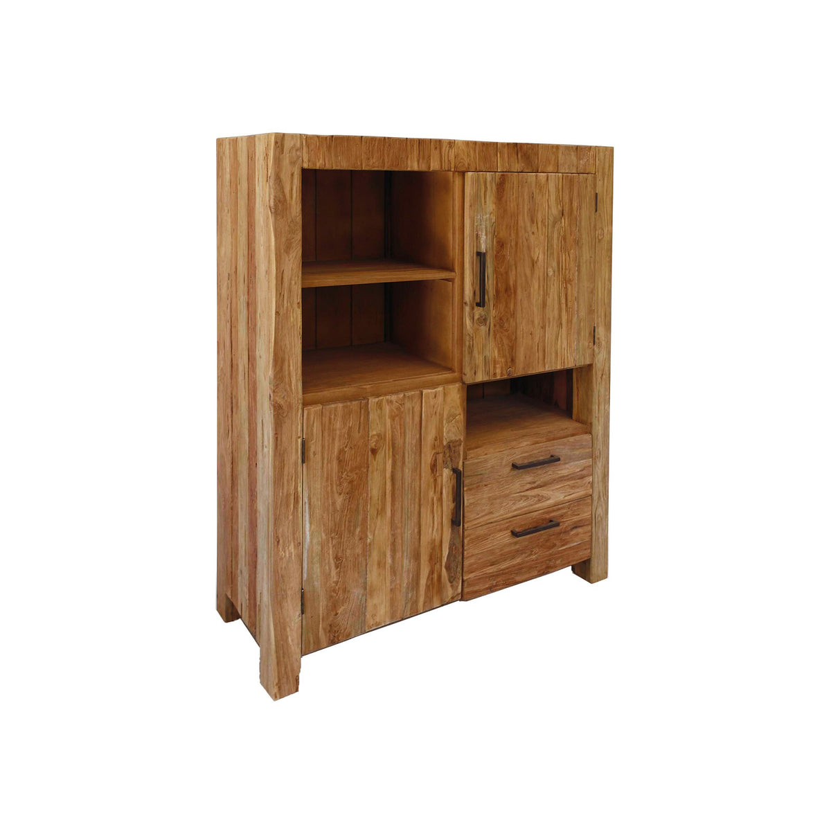 Teak Highboard Bologna ca. top 100 cm Teakholz Massiv