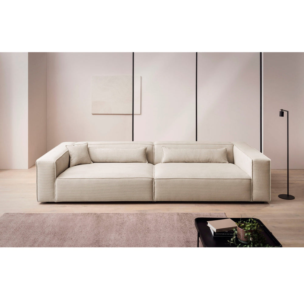 3-Sitzer XXL Sofa Piara Cordbezug hellbeige