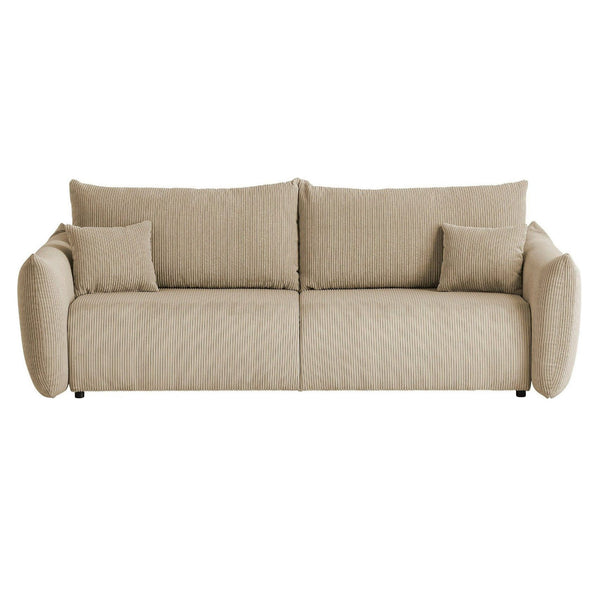 3. Bild von Schlafsofa mit Bettkasten Bezug Cord beige - Mavas