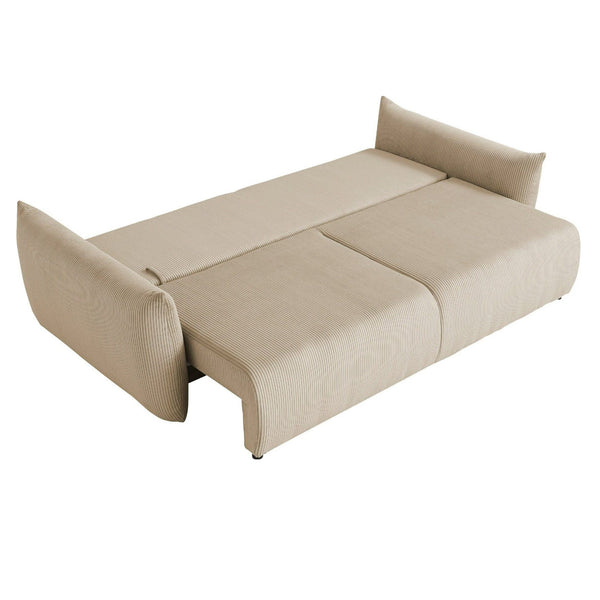 6. Bild von Schlafsofa mit Bettkasten Bezug Cord beige - Mavas