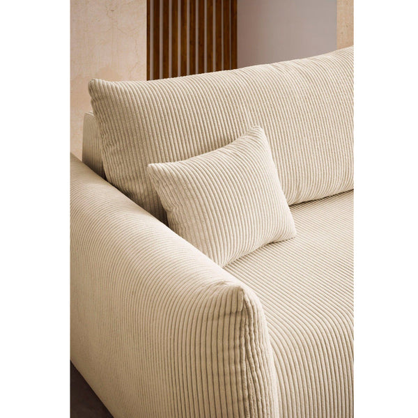 9. Bild von Schlafsofa mit Bettkasten Bezug Cord beige - Mavas