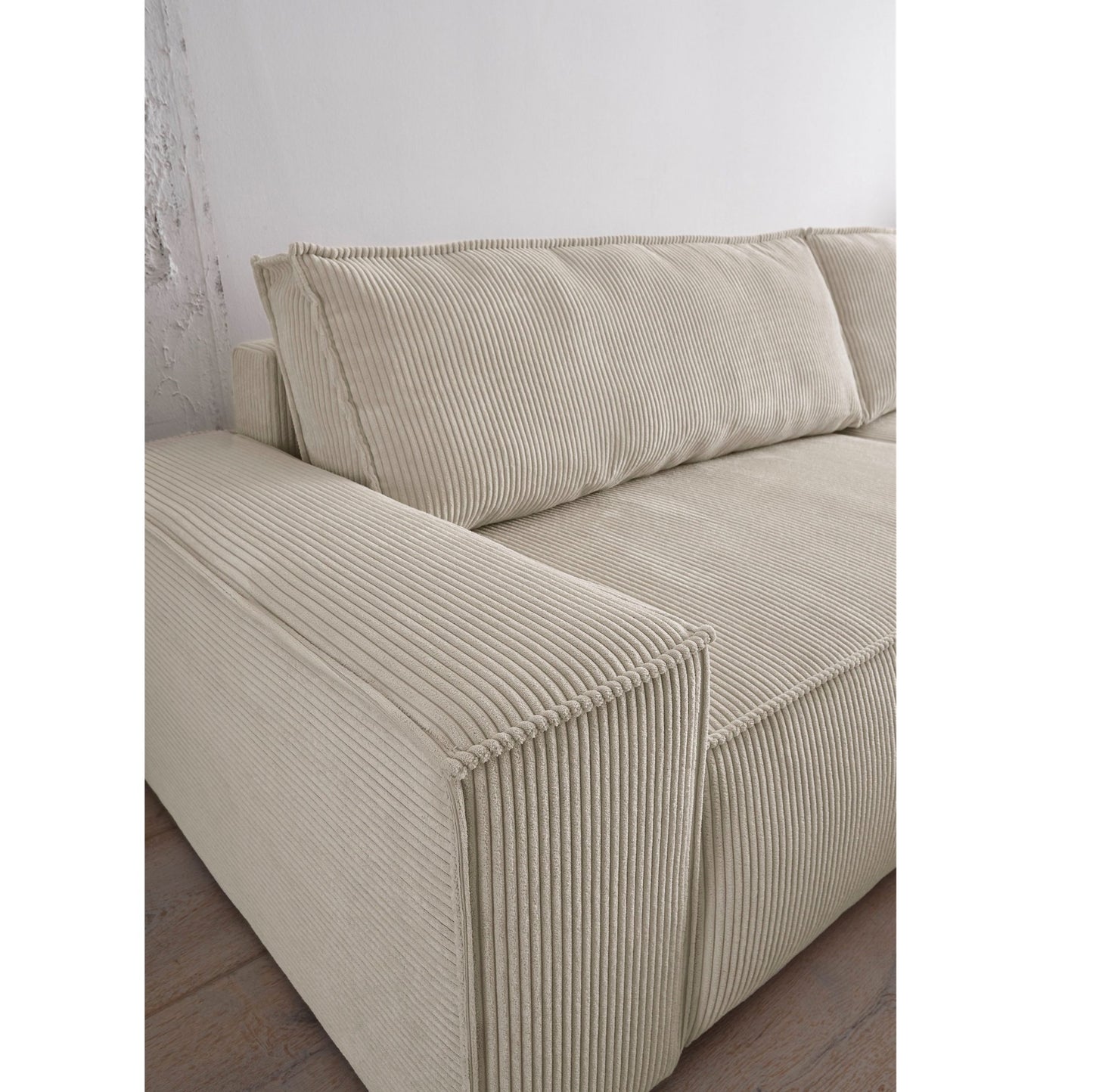 
                  
                    Schlafsofa 3-sitzer mit Bettfunktion Cord hellbeige - Sherwood
                  
                