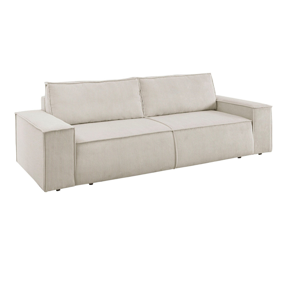 Schlafsofa 3-sitzer mit Bettfunktion Cord hellbeige - Sherwood