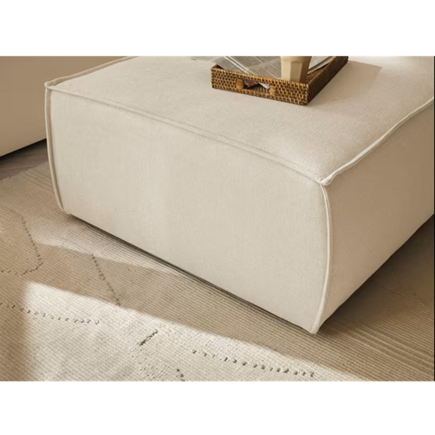 
                  
                    Loveseat Sessel + Hocker Webstoff hellbeige - Finnley
                  
                